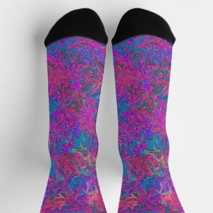 Chaussette Grille en plastique rose Tourbillons colorés Art a