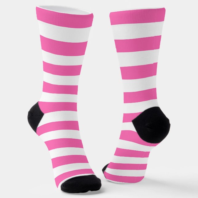 Chaussette Grilles roses et blanches chaudes (Angulaire)