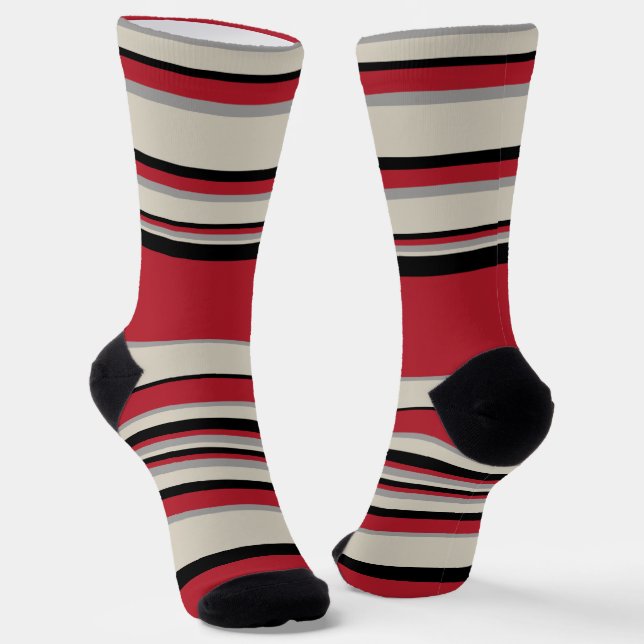 Chaussette Gris complexes - Rouge, gris, noir et blanc os (Angulaire)