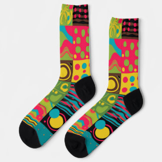 Chaussette Groove Waves les années 70 Motif de ligne psychédé