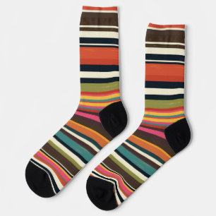 Chaussette Groove Waves les années 70 Motif de ligne psychédé