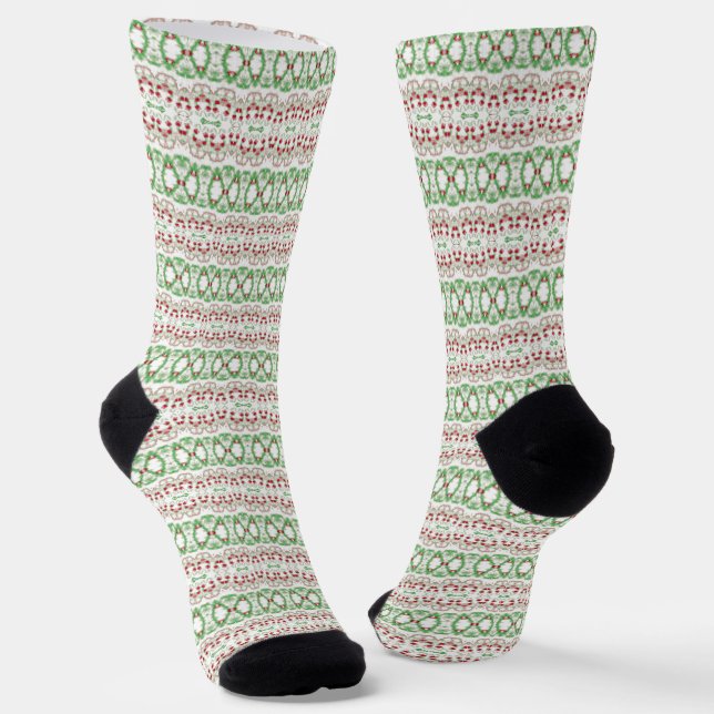 Chaussette Groovy Funky Tie Dye Noël Boho Hippie Mandala (Angulaire)