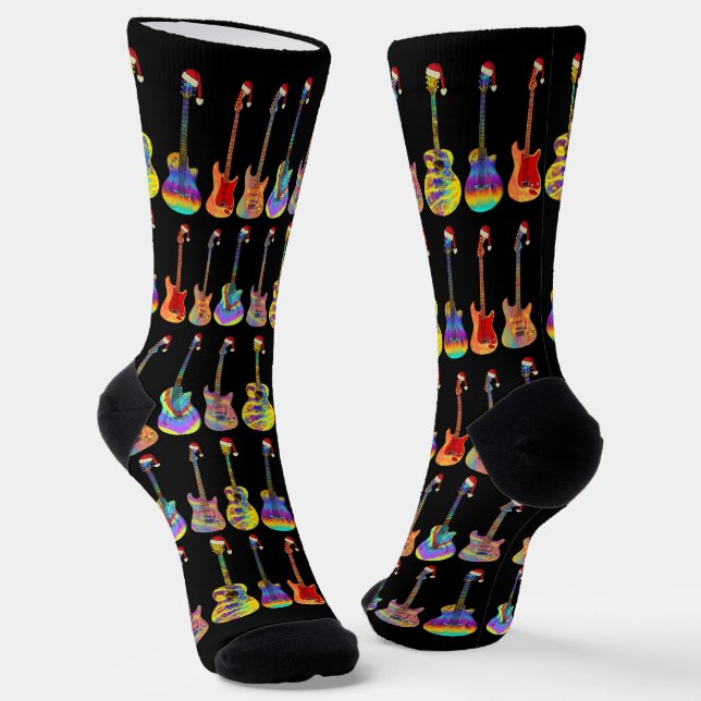 Chaussette Guitares Noël Adolescent Coloré (Angulaire)