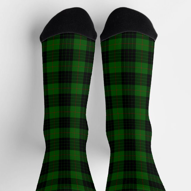 Chaussette Gunn tartan vert noir plaid (Haut)