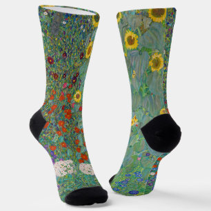 Chaussette Gustav Klimt - Jardin de campagne avec tournesols