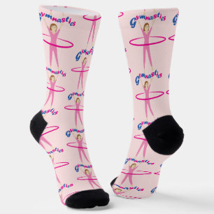 Chaussette Gymnastique amusante texte Fille au cerceau hula r