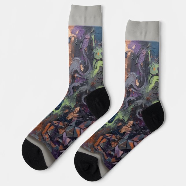 Chaussette Halloween Abstrait  (Gauche)