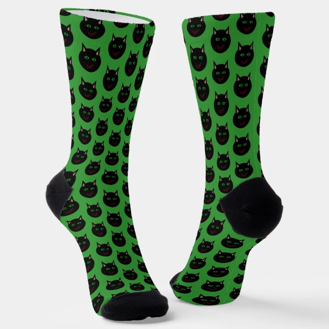 Chaussette Halloween Chat noir motif (Angulaire)