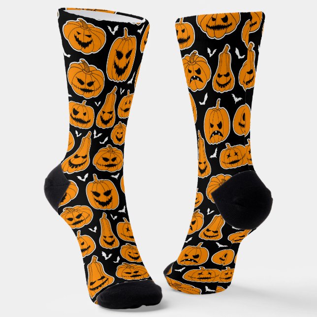 Chaussette Halloween Citrouilles déplaisants (Angulaire)