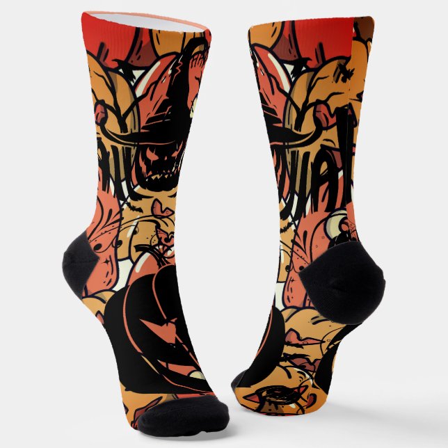 Chaussette Halloween, Fête des citrouilles, Citrouilles effra (Angulaire)