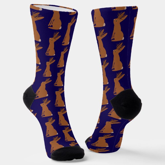 Chaussette Halloween Jackalope Trick ou Treat Patterned (Angulaire)