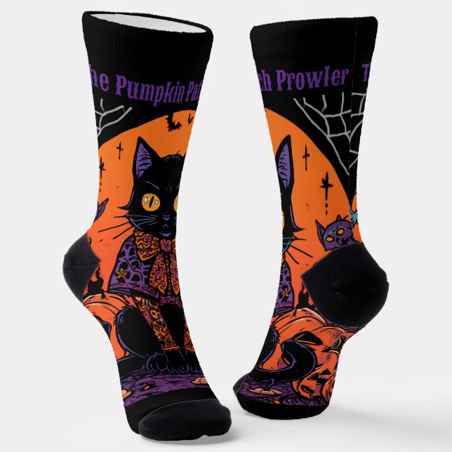 Chaussette Halloween,Le rôdeur de la parcelle de citrouilles  (Angulaire)