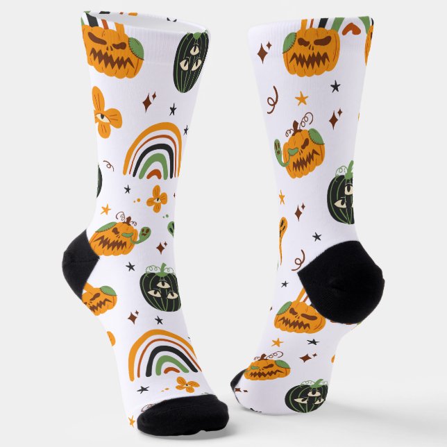 Chaussette Halloween Motif éffrayant Boho (Angulaire)