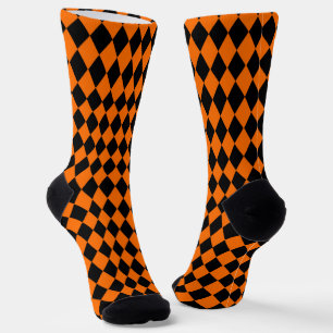 Chaussette Halloween noir et orange
