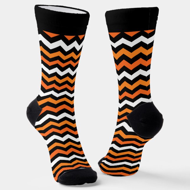 Chaussette Halloween Orange et Noir Dénudé (Angulaire)