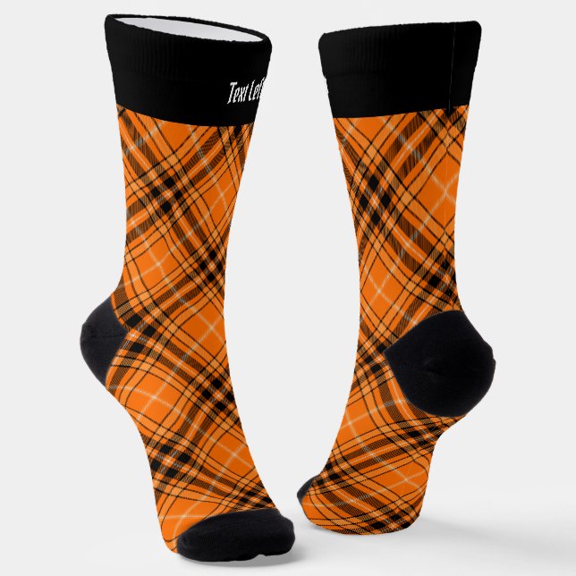Chaussette Halloween Orange Tartan Socks (Angulaire)
