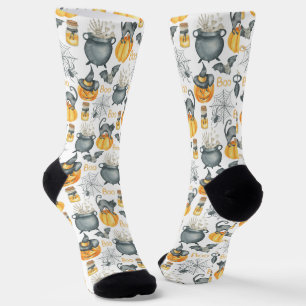 Chaussette Halloween Whimsical Cauldron et Motif de chats