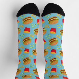Chaussette Hamburger et frites françaises Art Happy Awareness