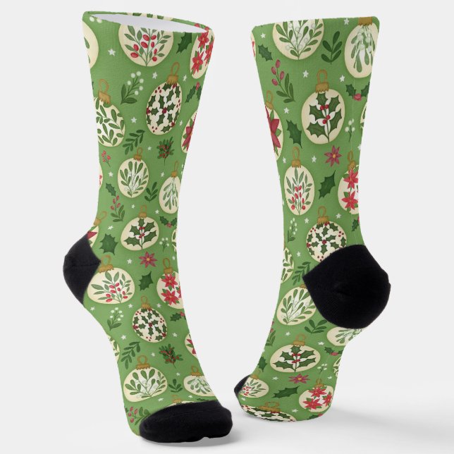 Chaussette Hand Drawn Christmas Ornaments Socks (Angulaire)