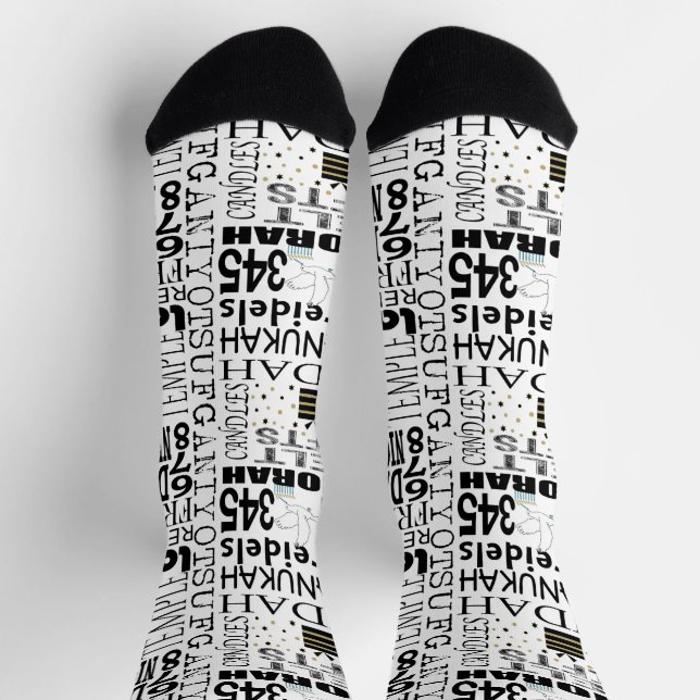 Chaussette Hanukkah Socks "Hanukkah Says" (Haut)