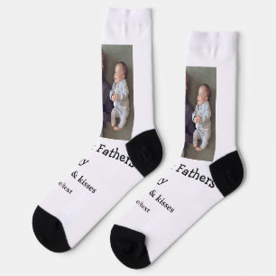 Chaussette happy 1st fête des pères ajouter nom amour baisers