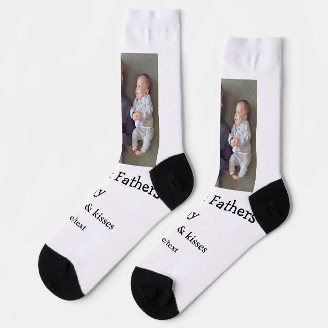 Chaussette happy 1st fête des pères ajouter nom amour baisers (Gauche)