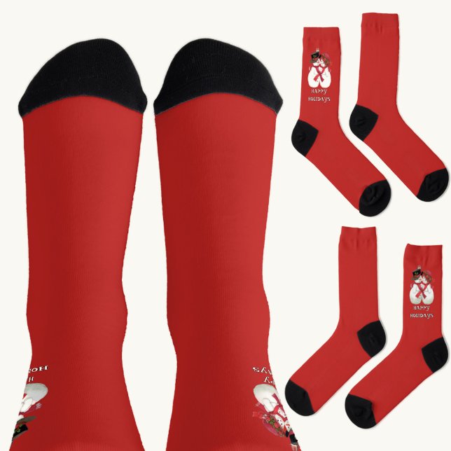 Chaussette Happy Holidays Snowman Couple (Créateur téléchargé)