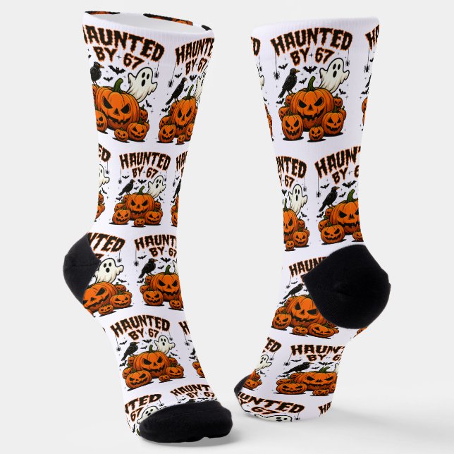 Chaussette Haunted by 67 Funny Ghost And Pumpkin Halloween (Angulaire)