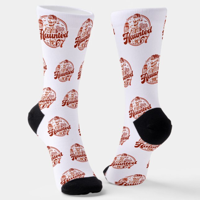 Chaussette Haunted By 67 Funny Halloween Six Seven 67 Meme (Angulaire)