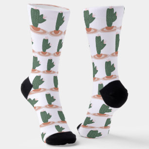 Chaussette Haute plante verte sur tapis Cactus de désert