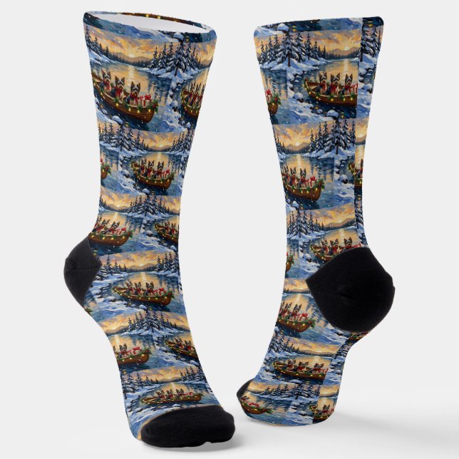 Chaussette Havanese Christmas Boat Holiday (Angulaire)