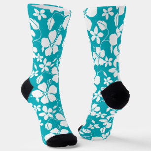 CHAUSSETTE HAWAIIAN HULA (HIBISCUS) TURQUOISE