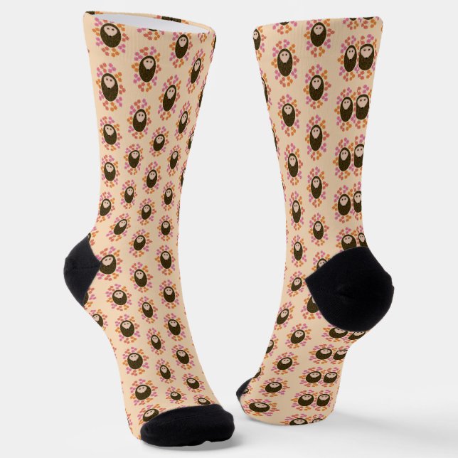 Chaussette Hérisson dormant et fleurs à motifs (Angulaire)