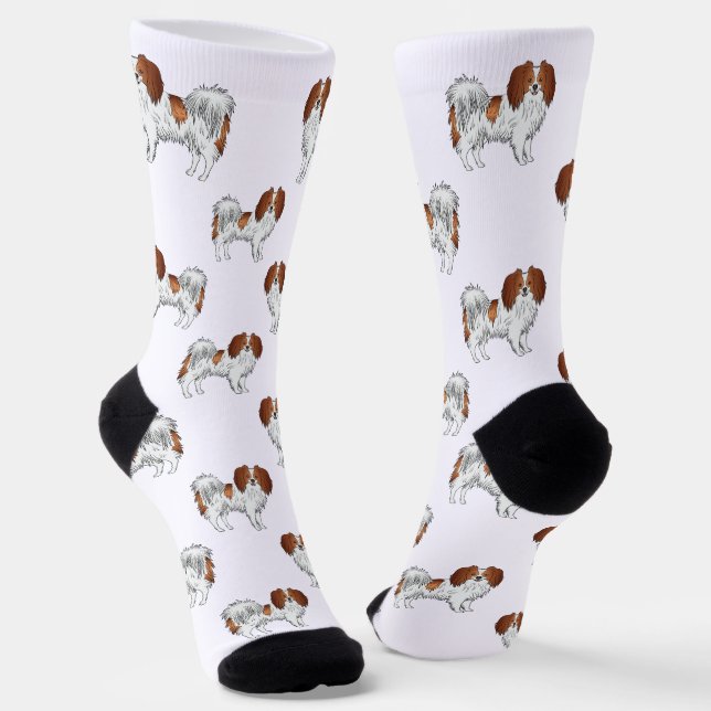 Chaussette Heureuse Rouge Blanche Mignonne Phalène Motif Amou (Angulaire)