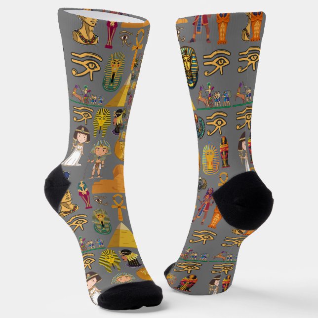 Chaussette Hiéroglyphique égyptien ancien -Pharaon Motif (Angulaire)