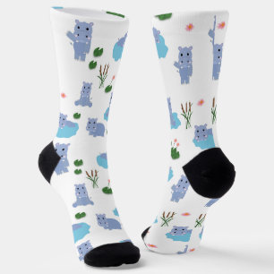 Chaussette Hippopotame mignon motif chambre d'enfants