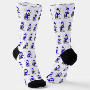 Chaussette Hiver Bleu Vieux Anglais Chien à chiens (Gris 1) M