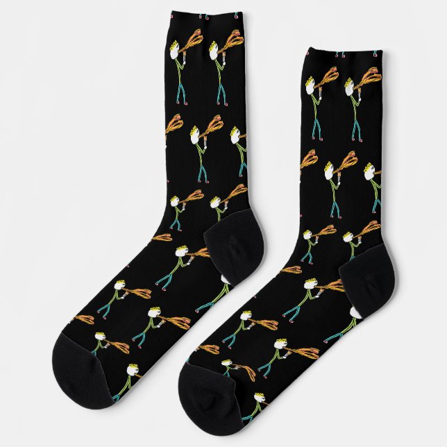 Chaussette Homme bâton qui souffle du feu (Gauche)