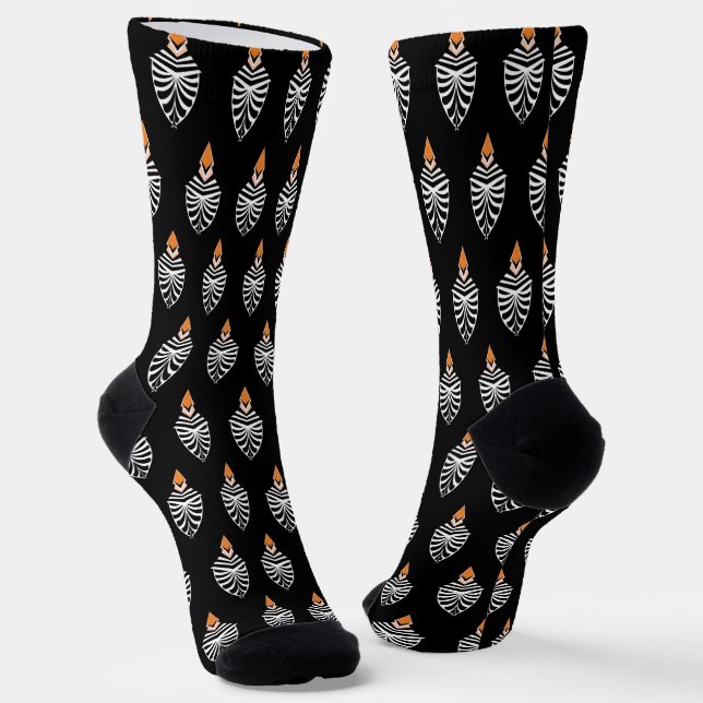 Chaussette Hoopoe Bird Motif noir et blanc (Angulaire)