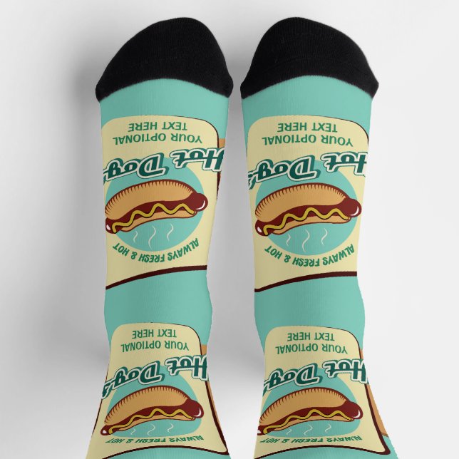 Chaussette Hot Dog Texte Personnalisé (Haut)