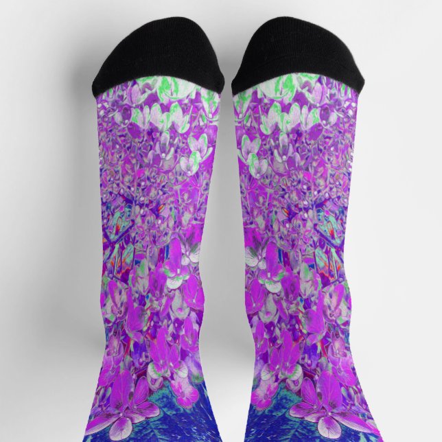 Chaussette Hydrangea Limelight Élégant Violet et Bleu (Haut)