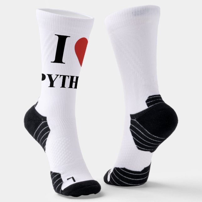 Chaussette I HEART Python (Angulaire)
