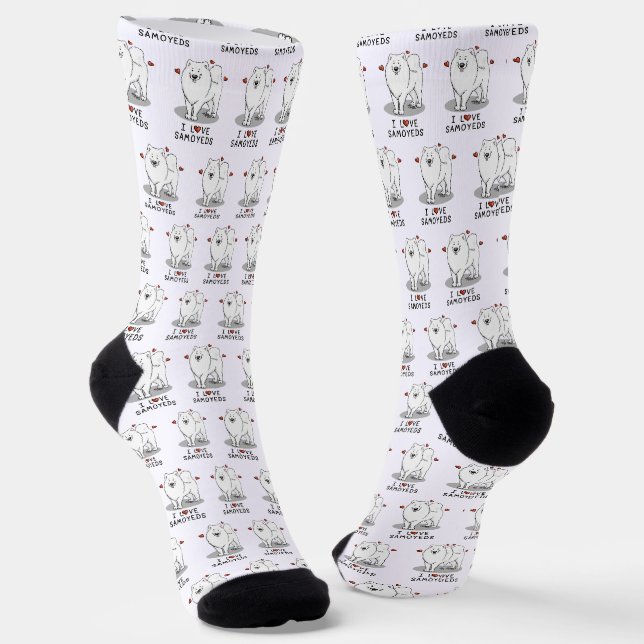 Chaussette I Love Samoyeds - Mignonne chien (Angulaire)