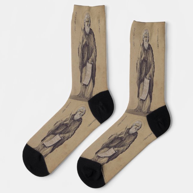 Chaussette Icône de Saint Élie le Prophète Art sacré (Gauche)