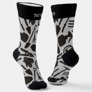 Chaussette Icônes de jardinage Silhouettes Chaussettes Motifs