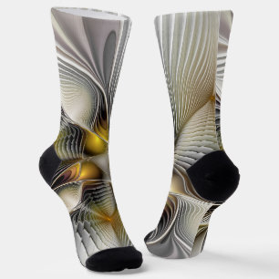 Chaussette Illusion d'optique abstraite fractale 3D avec prof