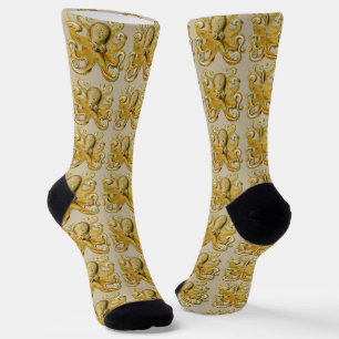Chaussette Illustration antique de pieuvre monstre marin