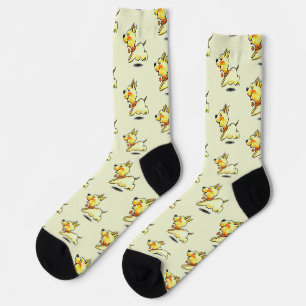 Chaussette Illustration de chien mignon en train de courir po