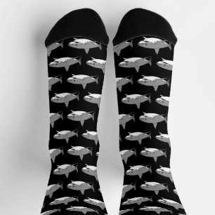 Chaussette Illustration de dessin de requin cool