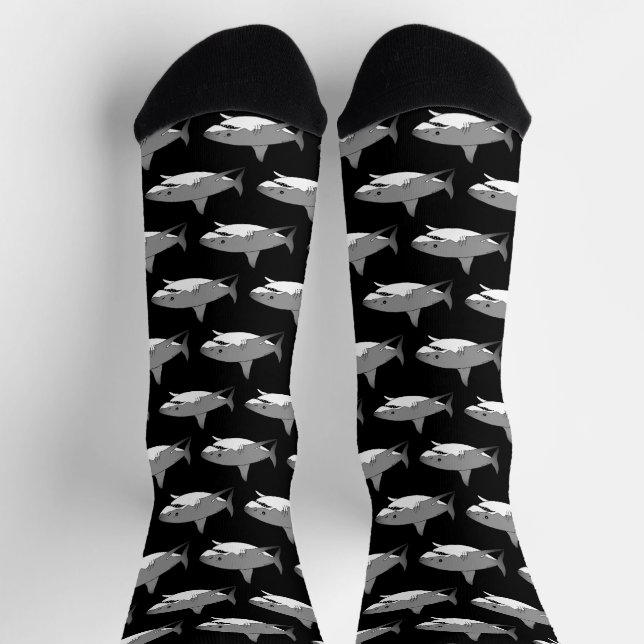 Chaussette Illustration de dessin de requin cool (Haut)
